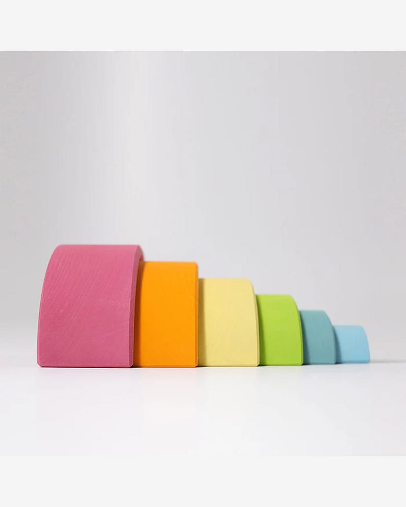 Regnbue Medium Pastel - Stableleke i Tre | Montessori Leker