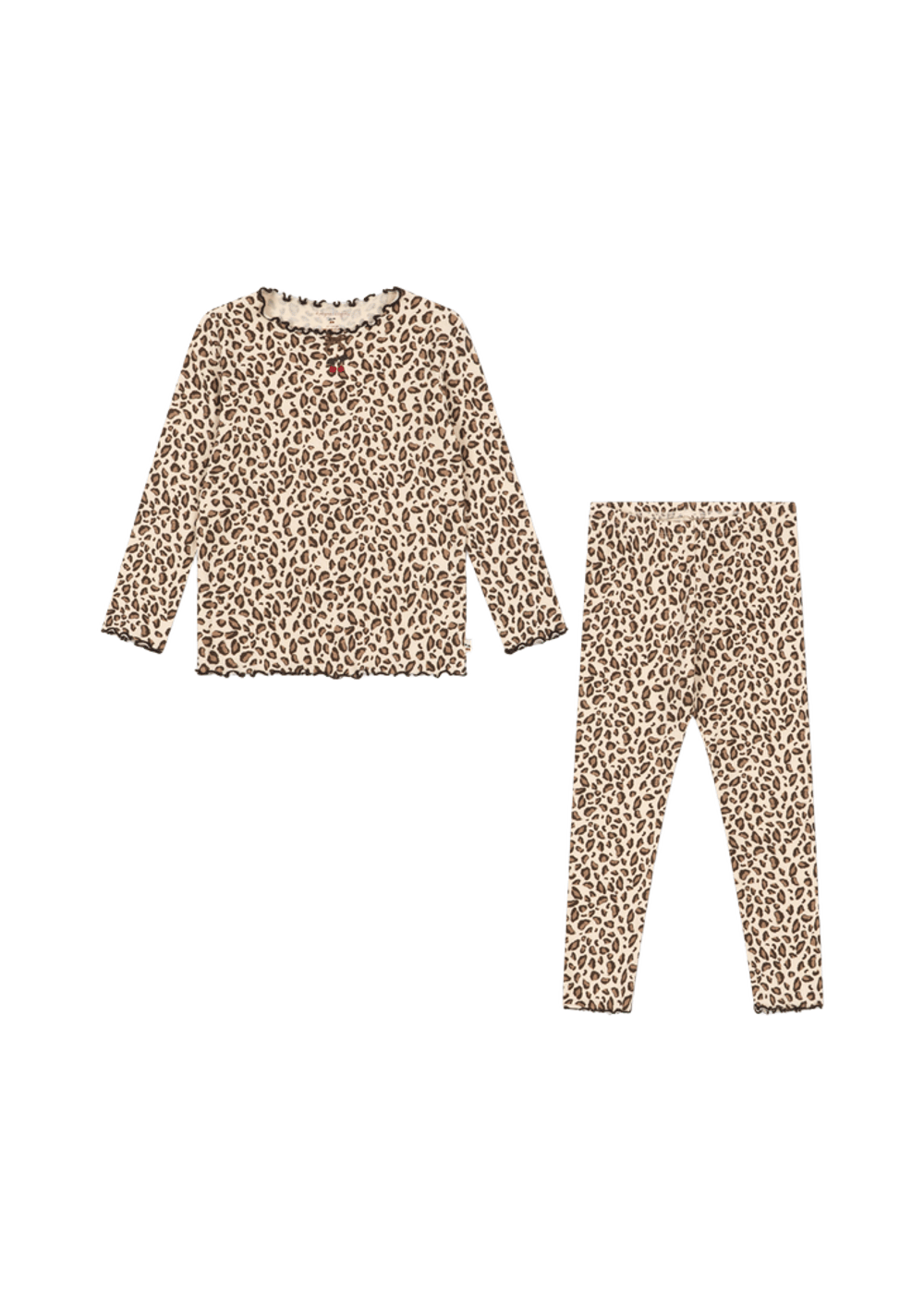 Trøye og Leggings – Øko Bomull | Rivi Rib Set, Leopard - Leo
