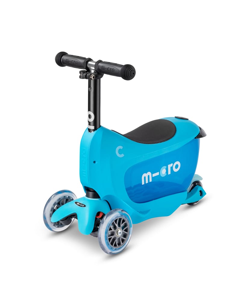 Sparkesykkel og Løpesykkel M/ Foreldrehåndtak - Micro Mini2go Deluxe Plus | 18m-5år