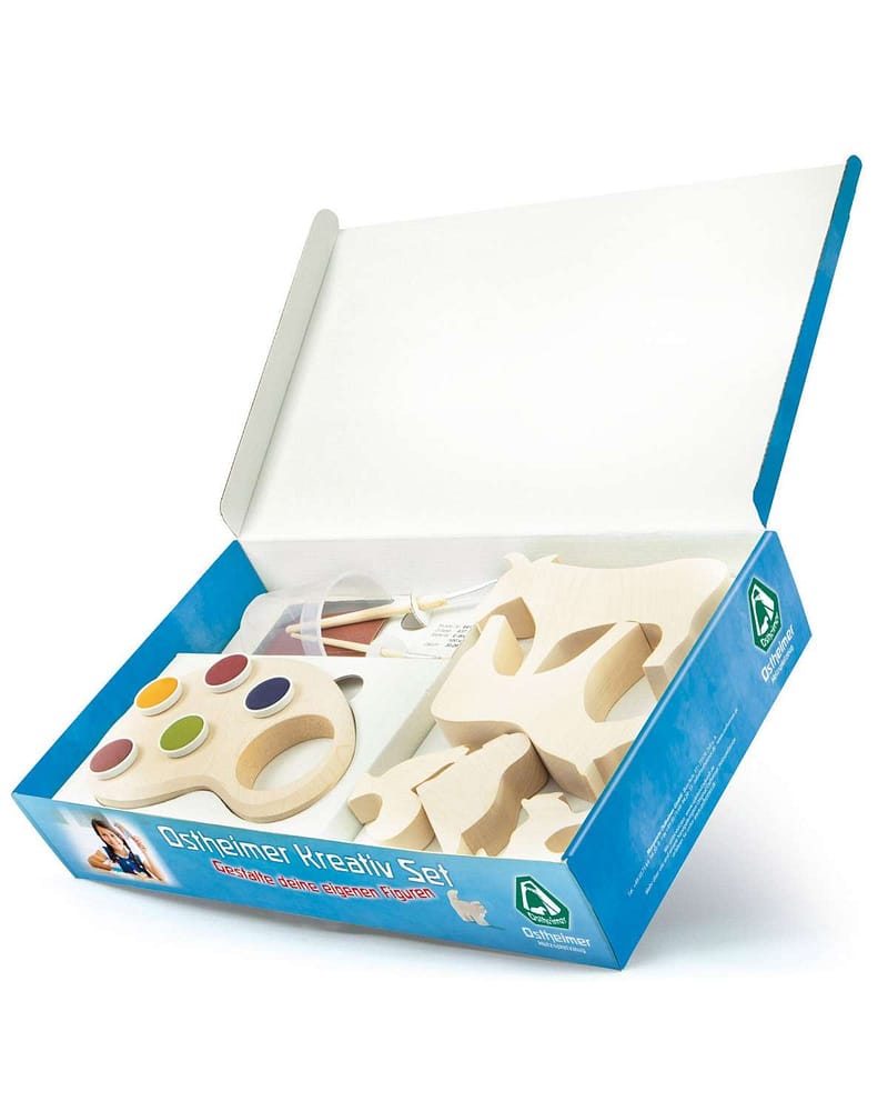 Dyrefigurer i Tre 5pk Hobby sett - inkl. Maling og Pensler | Bondegård Leker