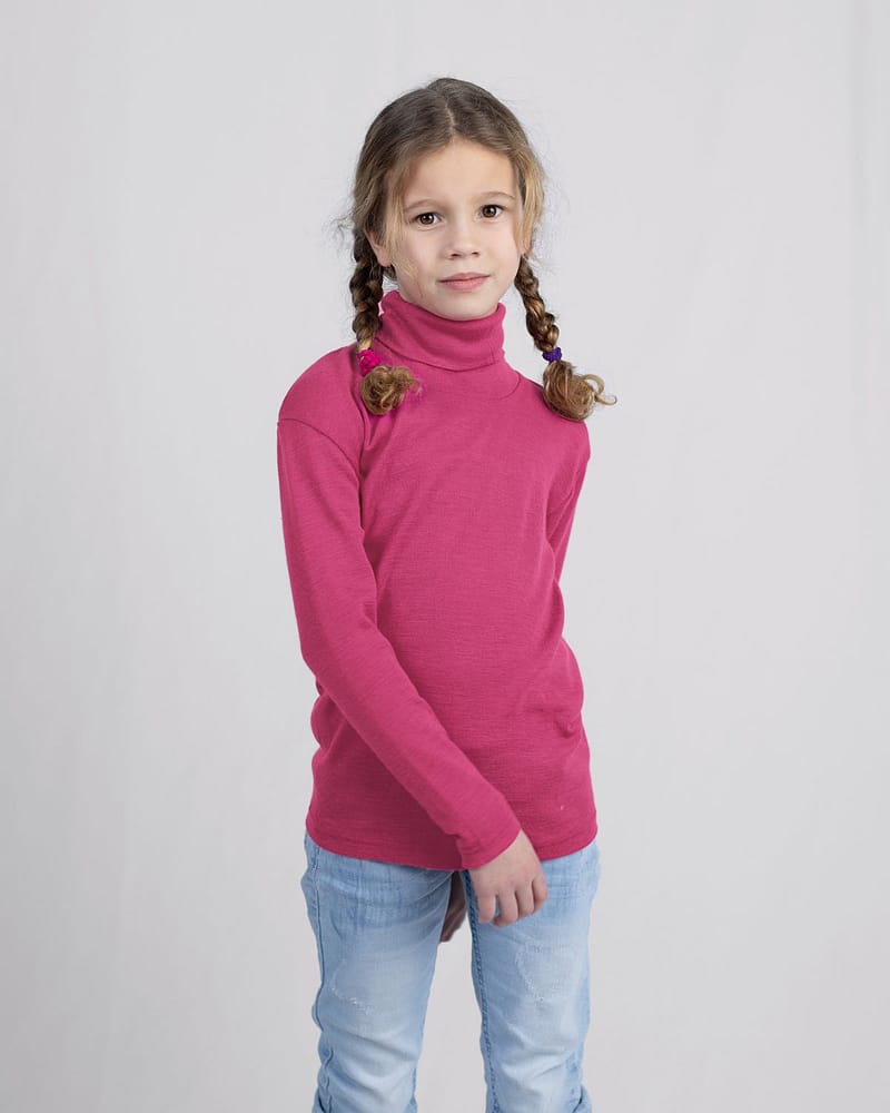 Ulltrøye med Turtleneck - 70% Merino 30% Silke - Ubehandlet Ull