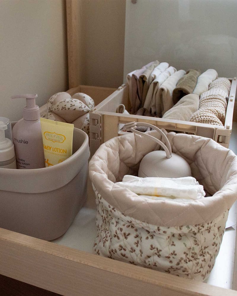 Oppbevaringskurv 2pk - Quilted - Økologisk