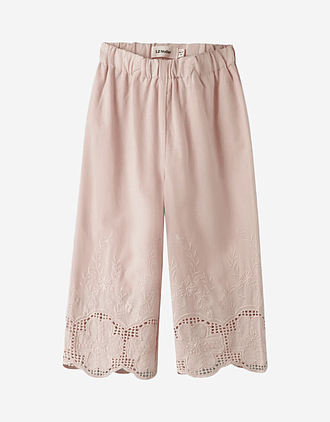 Vide Bukse Barn m/ Broderi - Øko Bomull | NMFDAYNA WIDE ANCLE PANT LIL