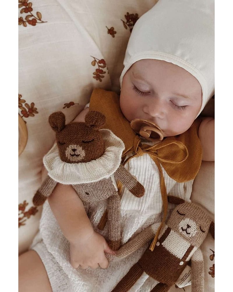 Kosebamse - Håndstrikket Alpakkaull - Unik Nyfødtbamse