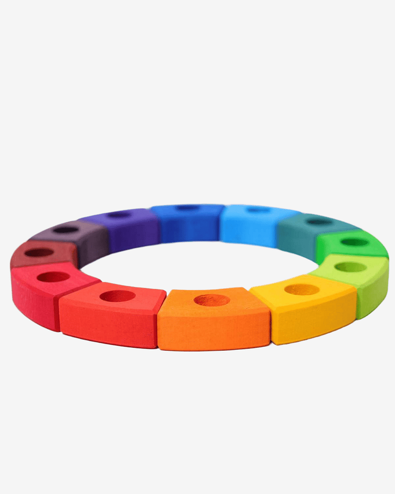 Bursdagsring Regnbue | Stake i Tre til Lys og Figurer - Liten, 23cm