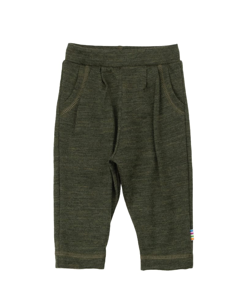 Joggebukse Baby - 100% Merino - Melange Mosegrønn