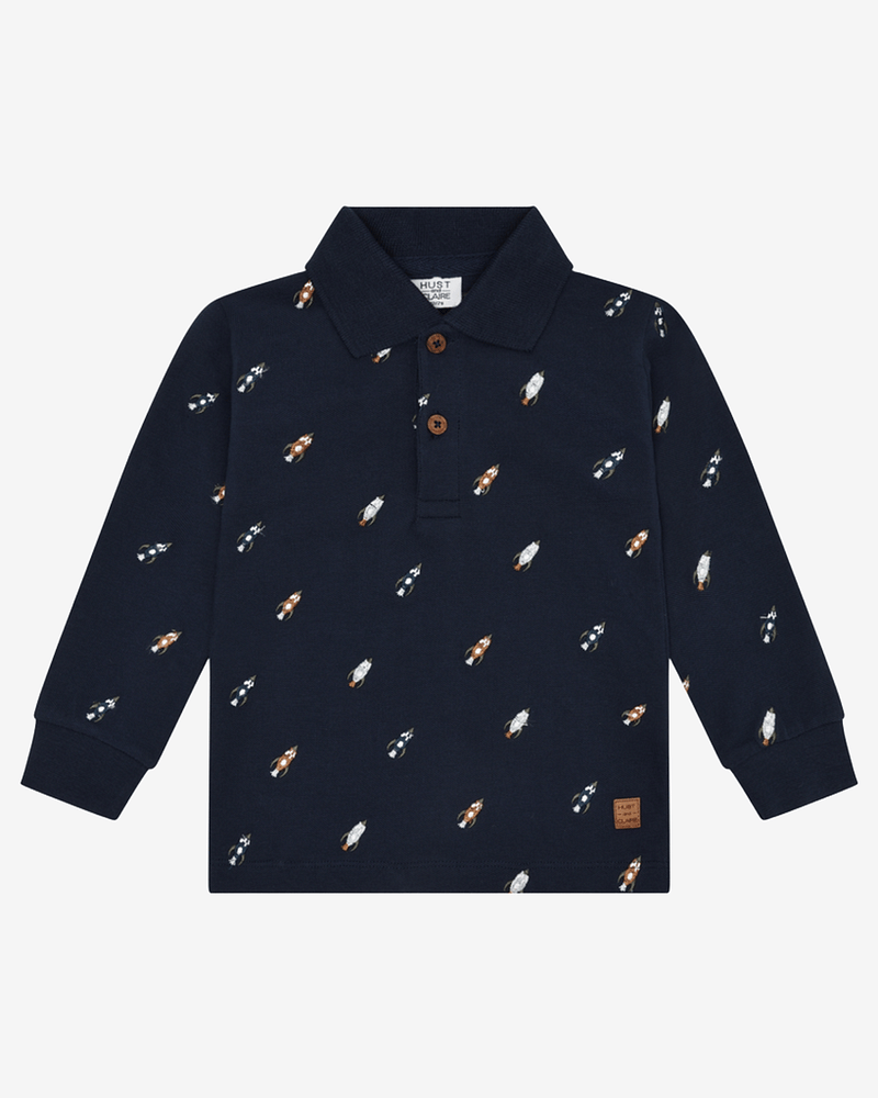 Pologenser m/ Krage og Knappestolpe - Vevd Øko Bomull | Stevie Space Embroidery