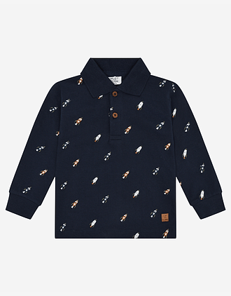 Pologenser m/ Krage og Knappestolpe - Vevd Øko Bomull | Stevie Space Embroidery