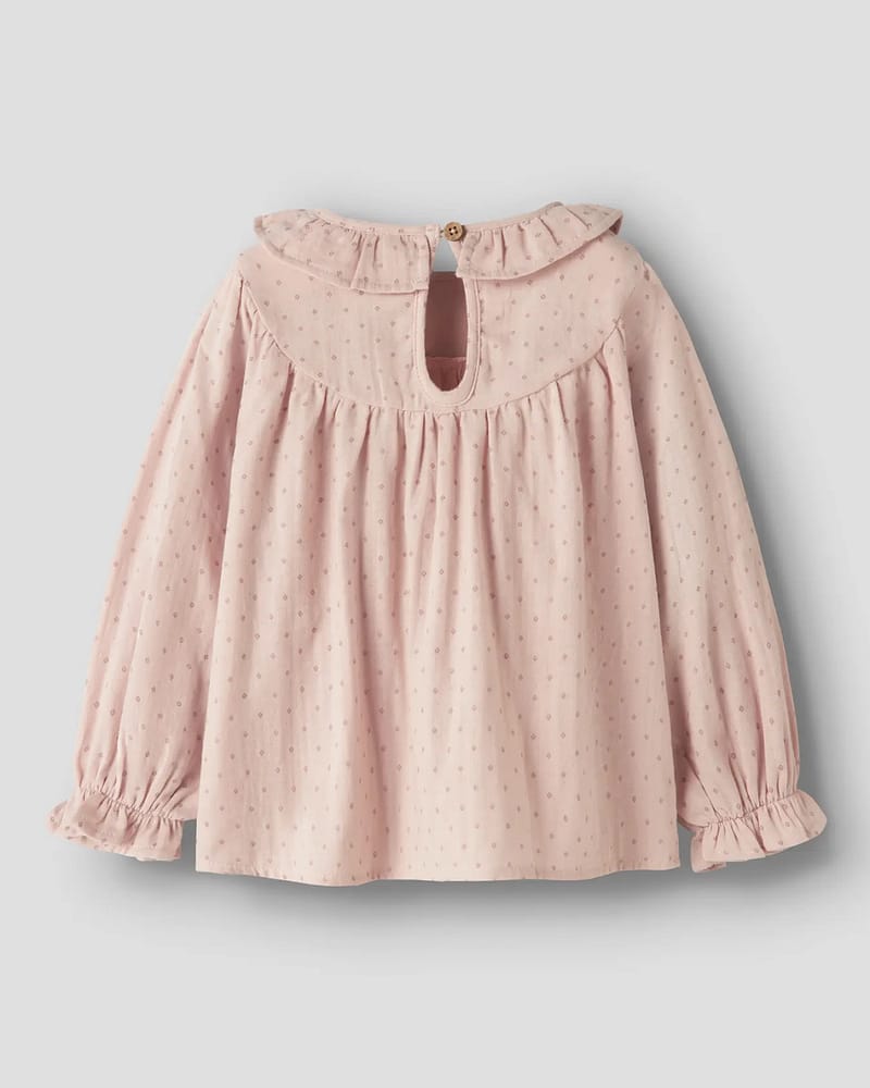 Bluse Barn M/ Volangerkrage - Øko Bomull | NMFDEMBE LS LOOSE SHIRT LIL