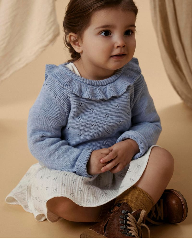 Genser Barn - Strikket 100% Øko Bomull | NMFLAGUNA LS KNIT LIL NOOS
