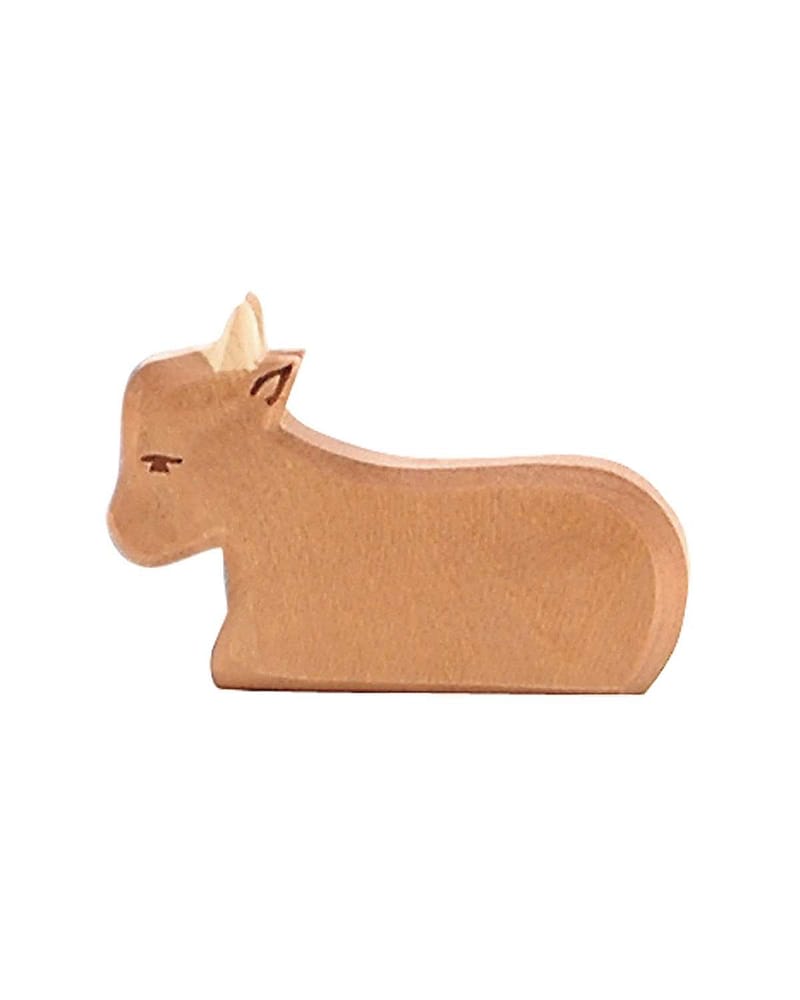 Trefigur Okse - Håndlaget | Julekrybbe Figur