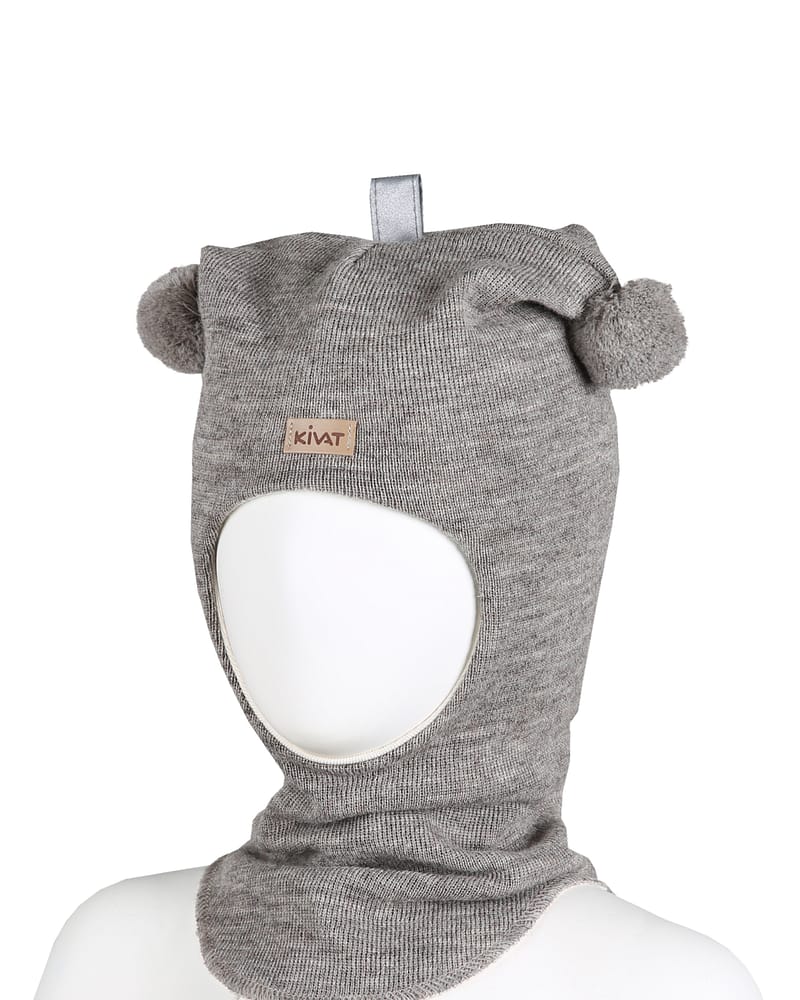 Balaclava Ull m/ Bomullsjersey fôr og Vindstopper | Ubehandlet Ull