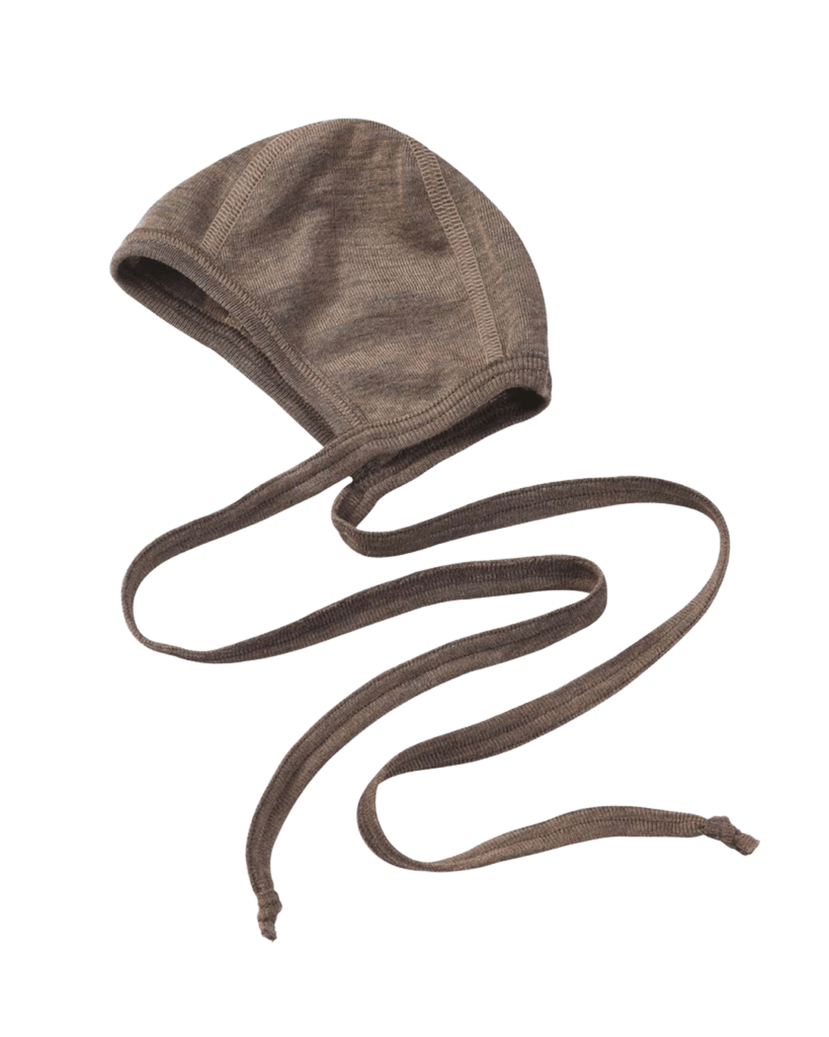 Babylue – 70% Merino, 30% Silke – Ubehandlet Ull | Baby Bonnet, Brun - Walnut Melange