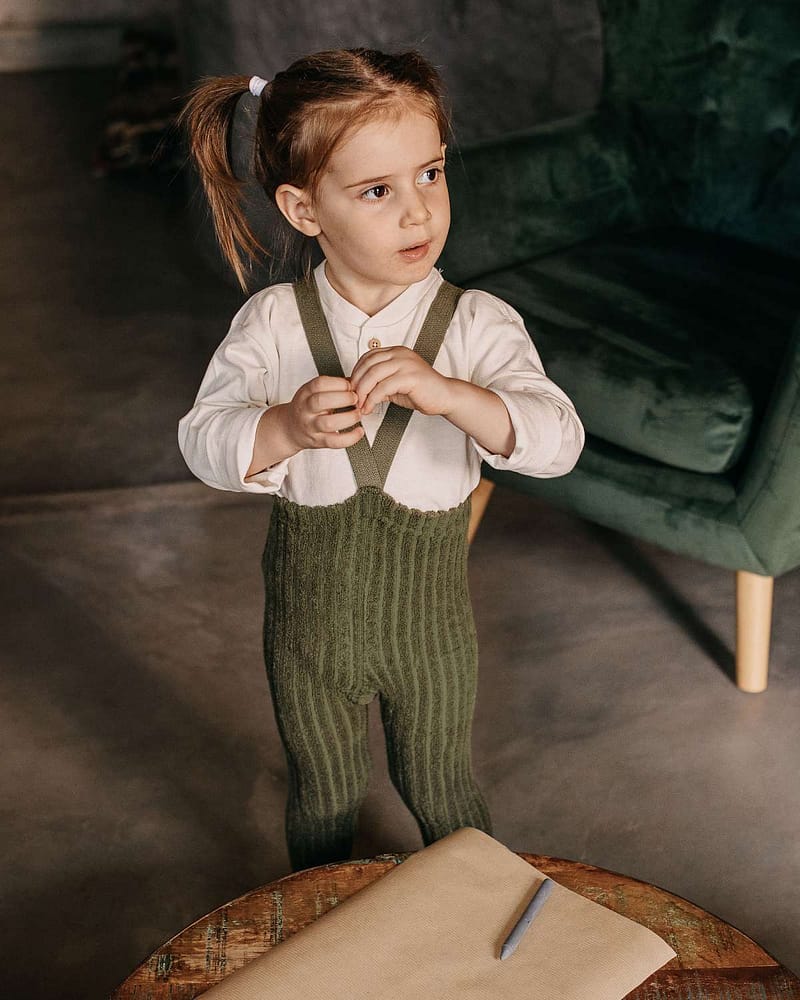 Strømpebukse Teddy Ribb – m/ fot, m/ seler | Granny Footed Tights
