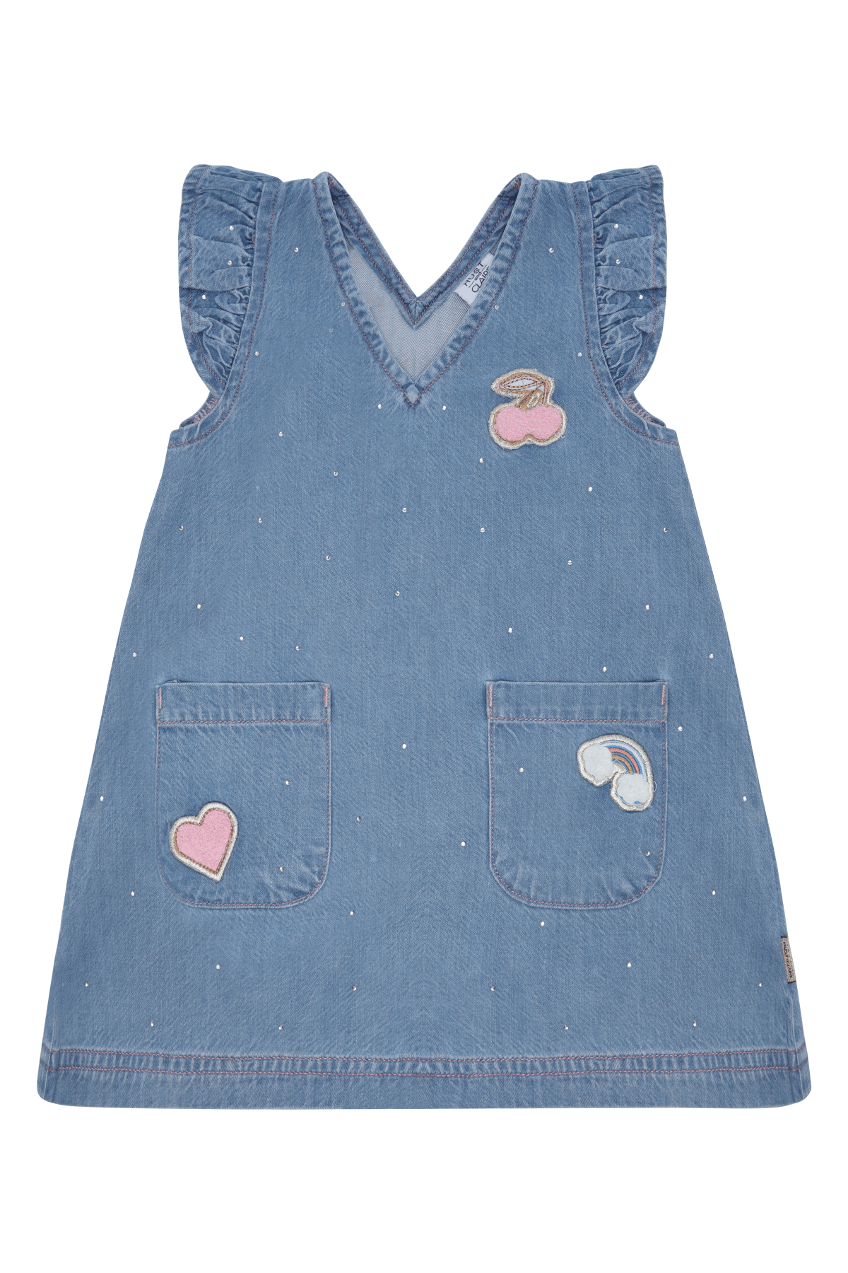 Kjole Barn m/ Glitter Paljetter – Denim | HCKaroline Sparkling, Blue Denim