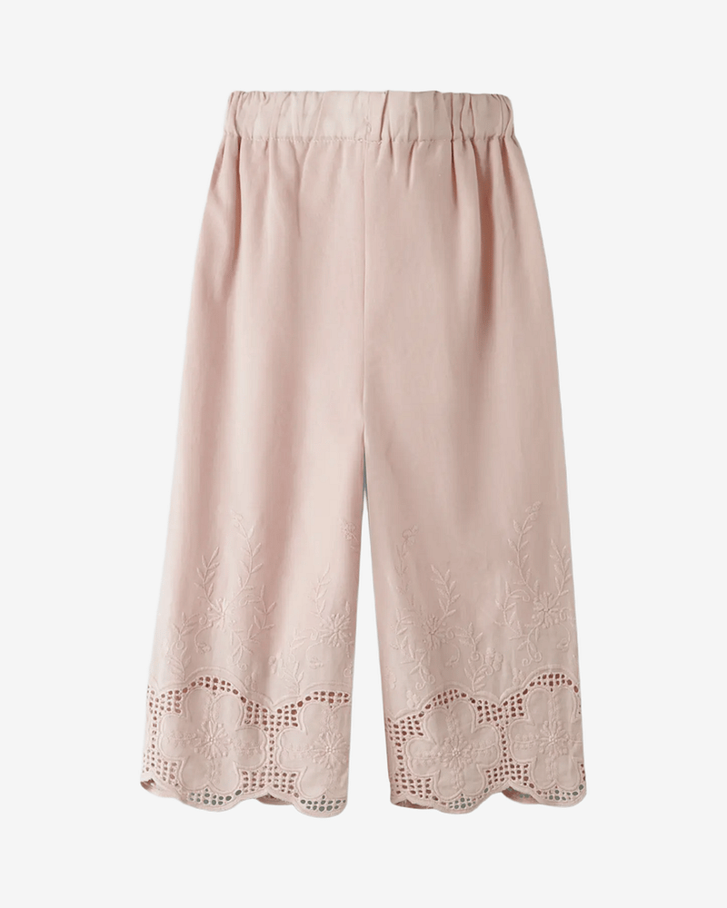 Vide Bukse Barn m/ Broderi - Øko Bomull | NMFDAYNA WIDE ANCLE PANT LIL