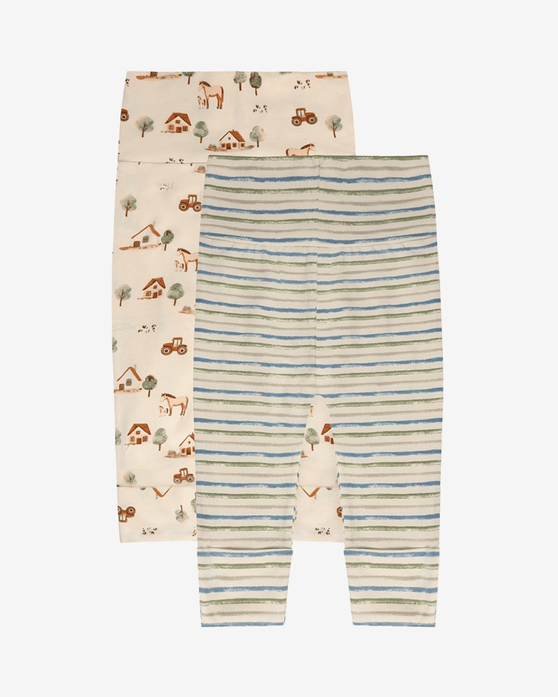 Leggings Baby m/ dobbelt liv 2pk - Bomull, Elastan | HCLuca