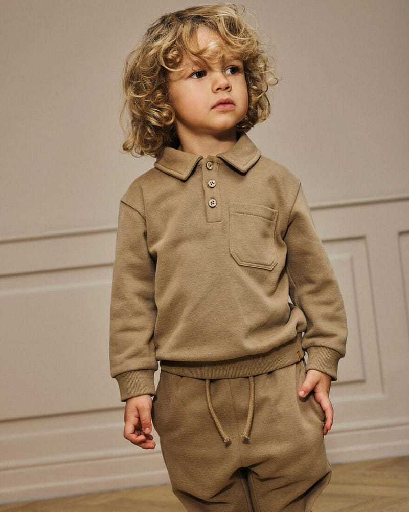 Genser M/ Polokrage Barn - Øko Jersey | NMMILONDON ROA LS LOOSE SWEAT LIL