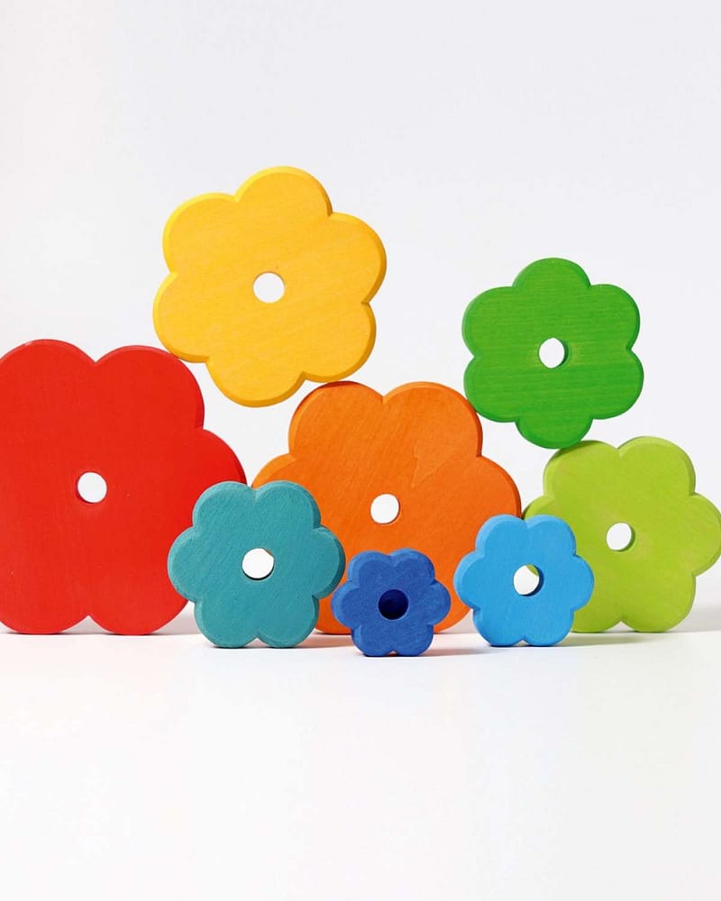 Stabletårn Blomst m/ hull til Bursdagsring figurer - 2i1 | Montessori Leker
