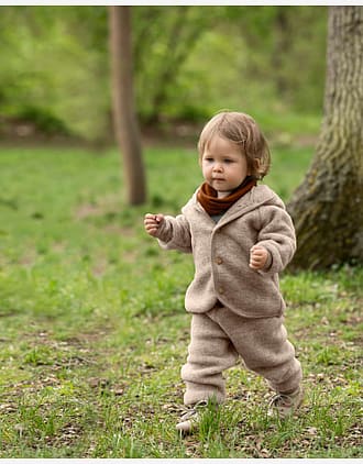 Ulljakke i tykk Ullfleece - 100% Ubehandlet Ull | Baby Jacket Hooded