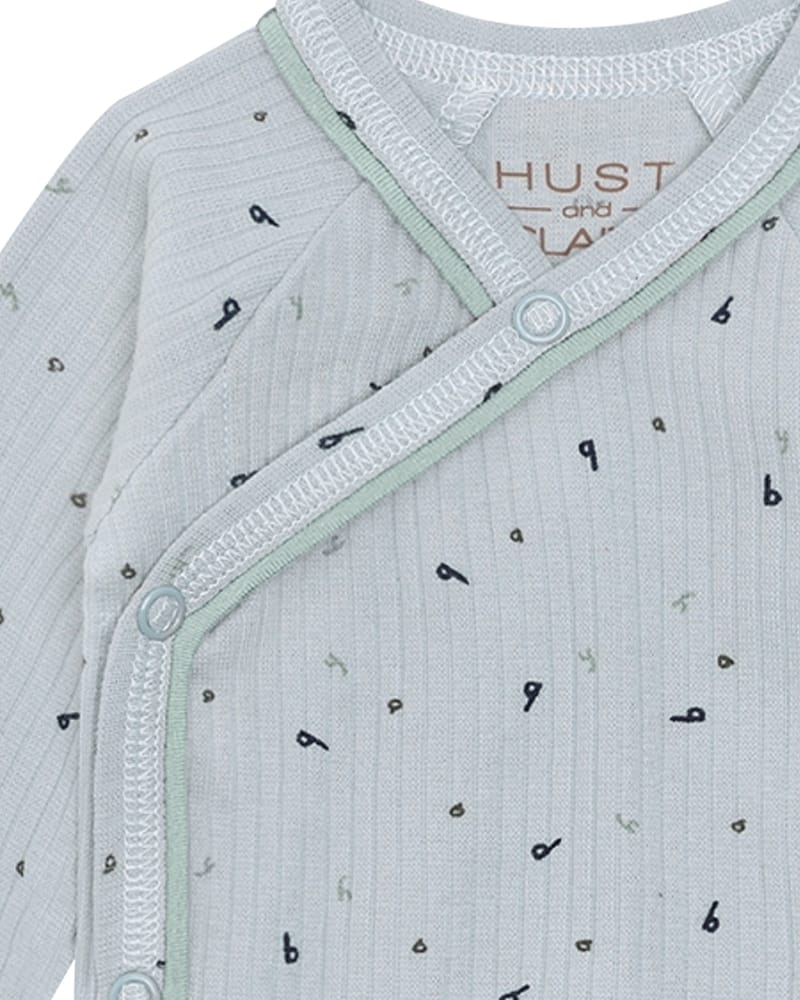 Omslagsbody Baby - Øko Bomull | Baba Letter Aop