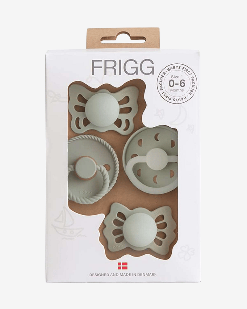 FRIGG smokker Try it Collection 4pk | ​​Baby's First Pacifier | 0-6 mnd
