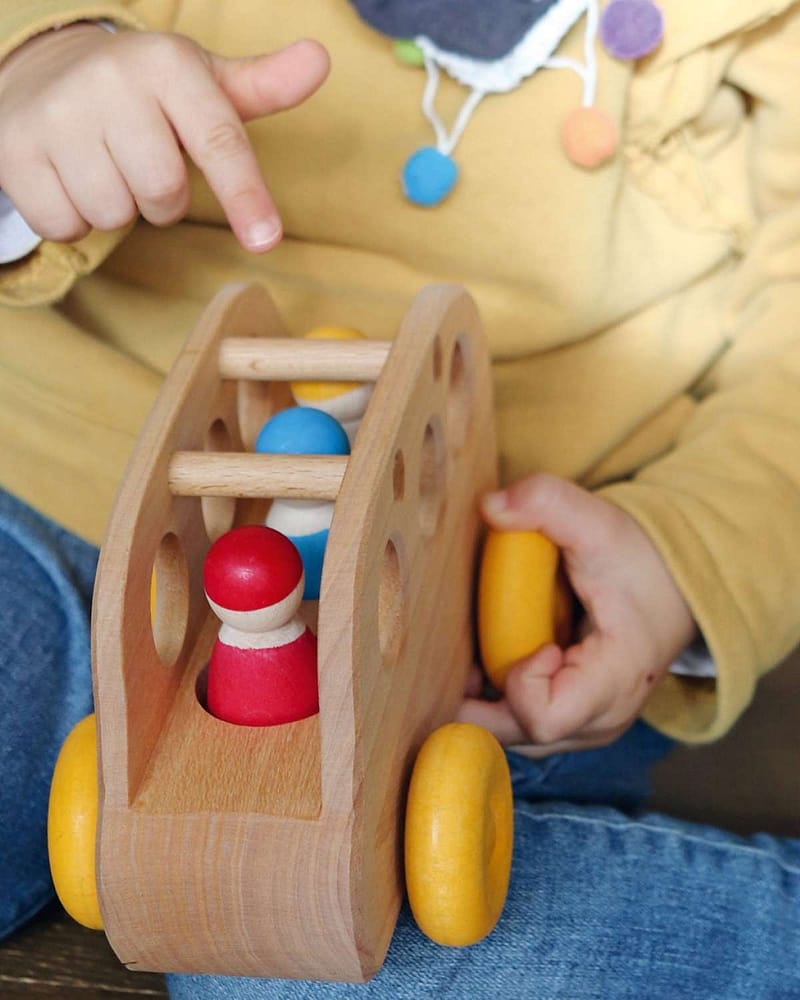 Lekebil Buss - For Grimms Trefigurer & Dukker | Bus