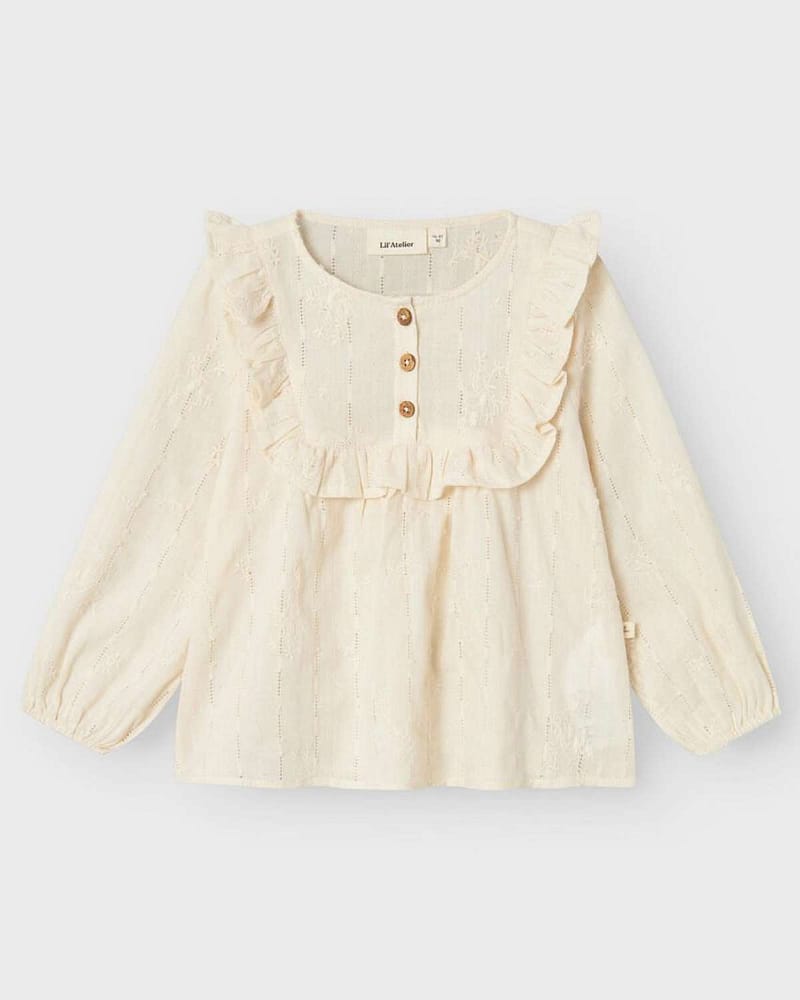 Bluse Barn M/ Volanger - Øko Bomull | Hody LS Loose Shirt