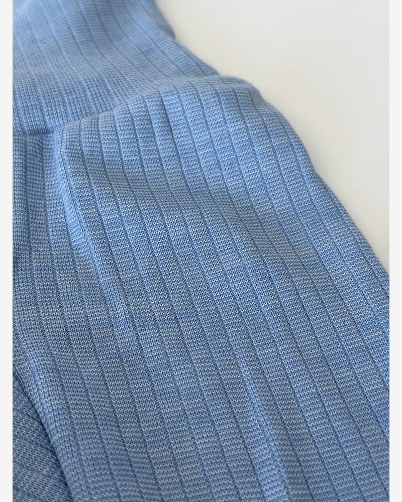 Bukse Rib m/ høyt liv – 45% Bomull, 35% Merino, 20% Silke – Ubehandlet Ull