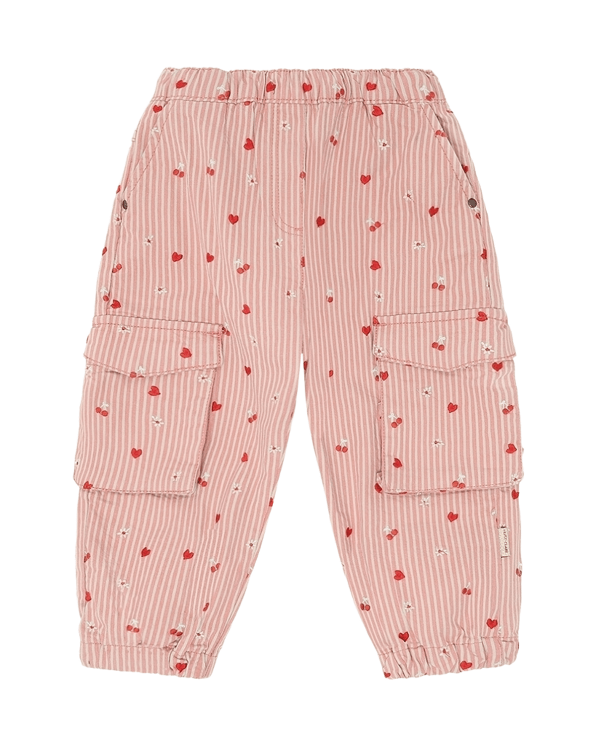 Bukse Barn m/ Broderte Detaljer – Bomull, Elastan | HCTammy Stripes, Rosa - Sorbet