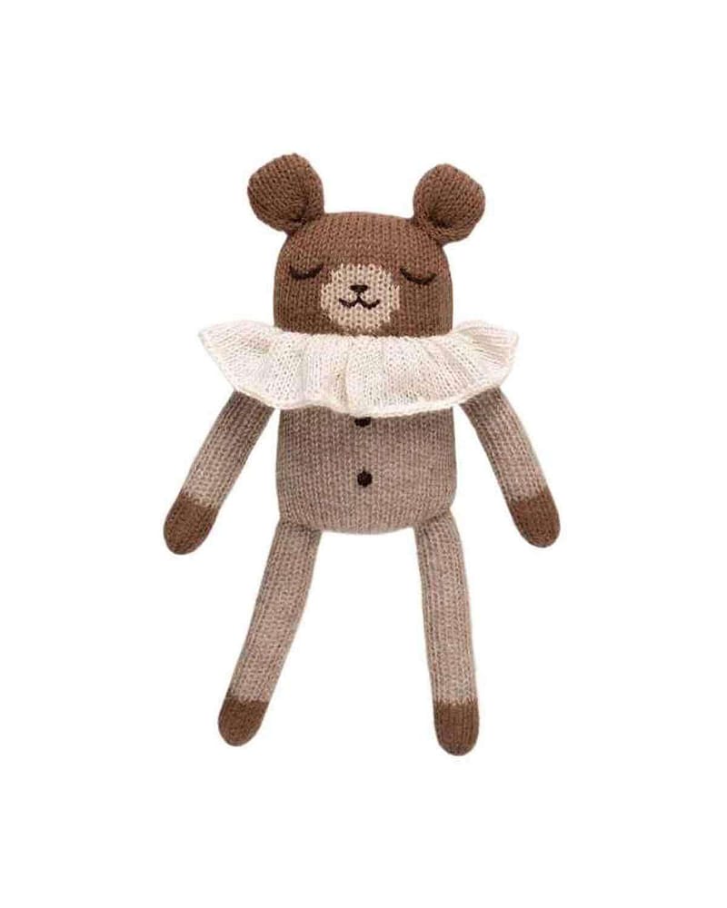 Kosebamse - Håndstrikket Alpakkaull - Unik Nyfødtbamse