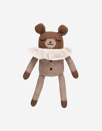 Kosebamse - Håndstrikket Alpakkaull - Unik Nyfødtbamse