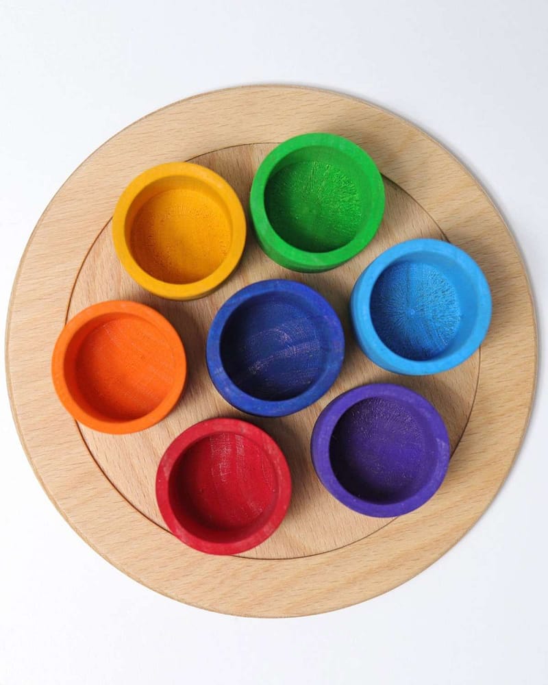 Regnbuens Venner 7stk - 2i1 Leke & Uke-Kalender | Seven Friends in Bowls