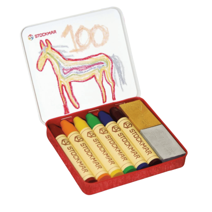 Jubileumssett med 2 Fargeblokker og 6 Fargestifter – Rainbow Edition | Laget med Naturlig Bivoks