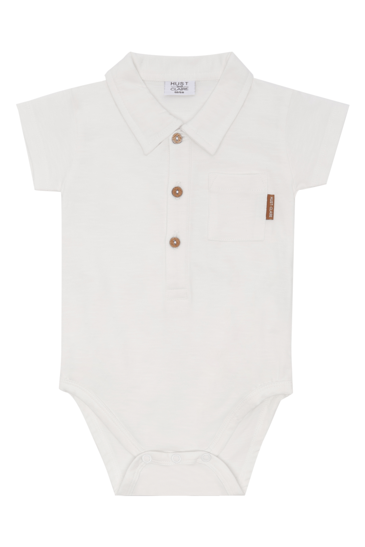 Body m/ Polo Krage, Kortermet – 95% Øko Bomull, 5% Elastan | HCBoye Slub, Ivory
