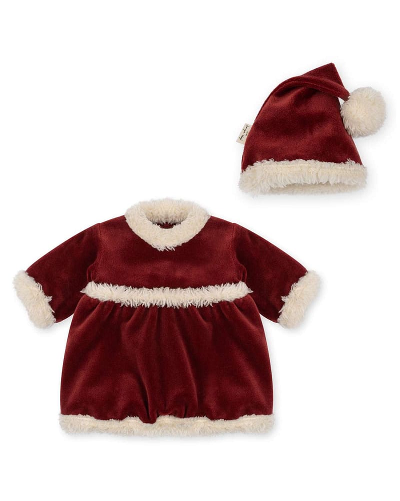 Dukkeklær Julekjole M/ Nisselue | Doll Christmas Dress