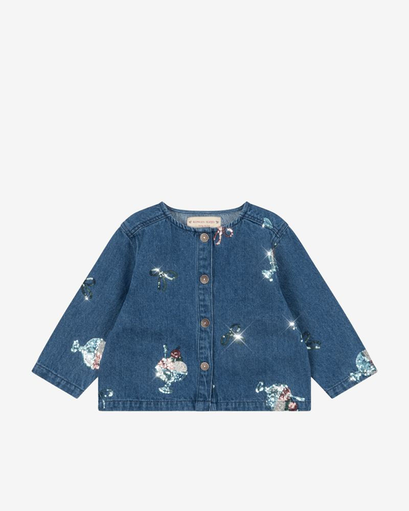 Denim Jakke M/ Glitter Paljetter - Øko Bomull | Magot Sequin Denim Jacket