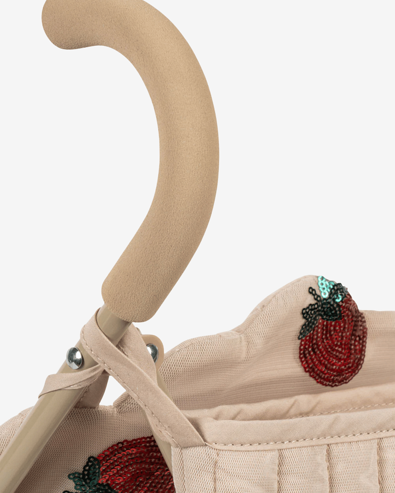 Dukkevogn m/ Glitrende Paljetter - Trille m/ Stelleveske | Tulle Doll Stroller