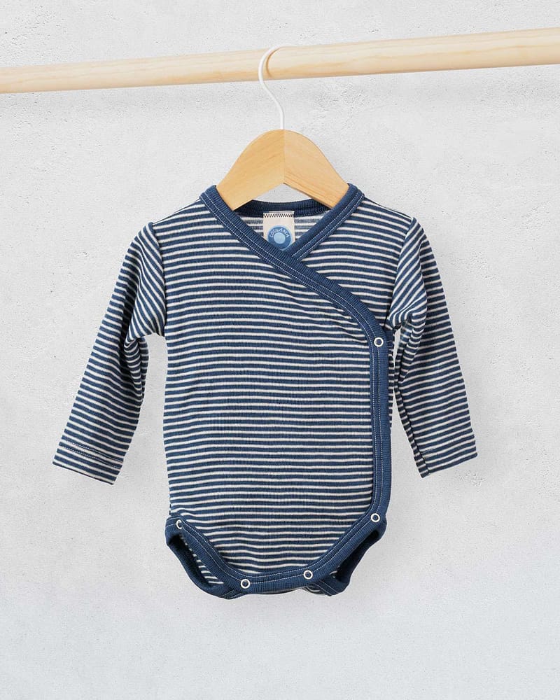 Omslagsbody Ull / Silke - Cosilana, Blå Stripe