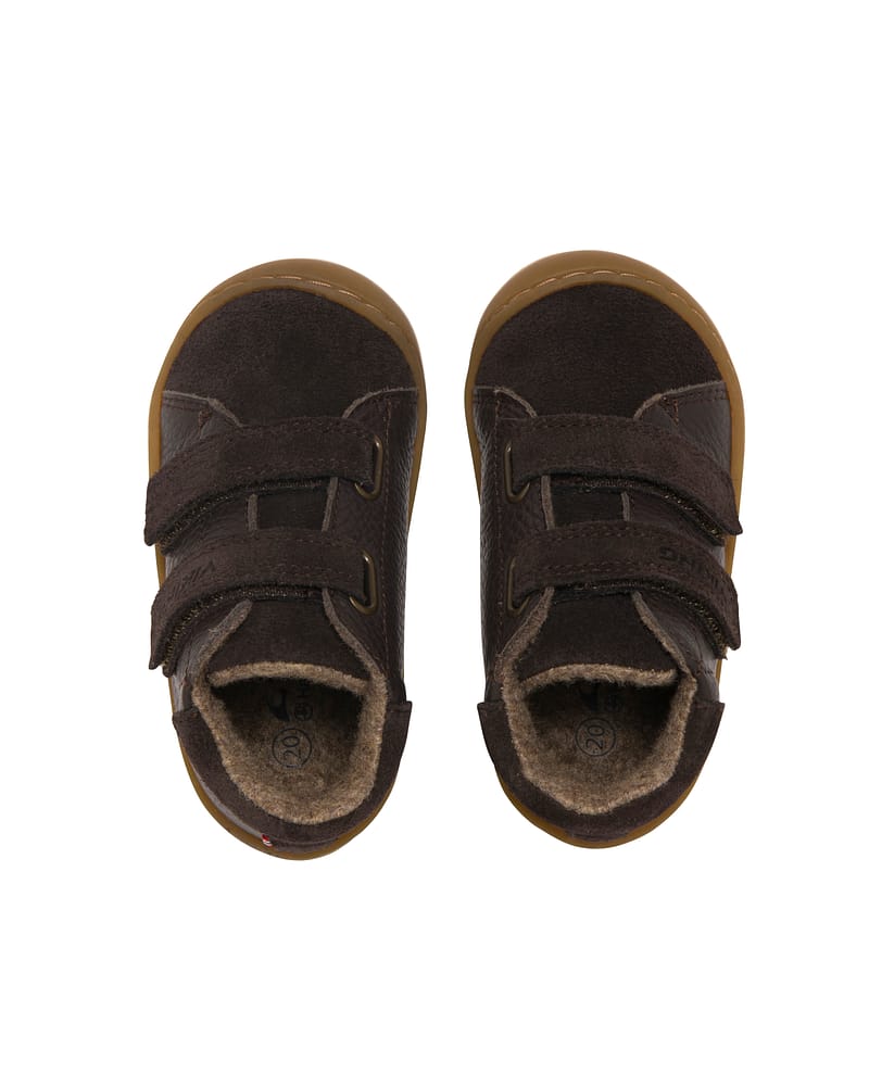 Viking Barfotsko i Skinn m/ Fôr i Filtet Ull - Gode Første Sko | Alv Rena Barefoot Warm 2V