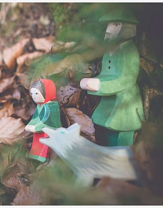 Rødhette Trefigur - Håndlaget Dukketeater Dukke | Red Riding Hood