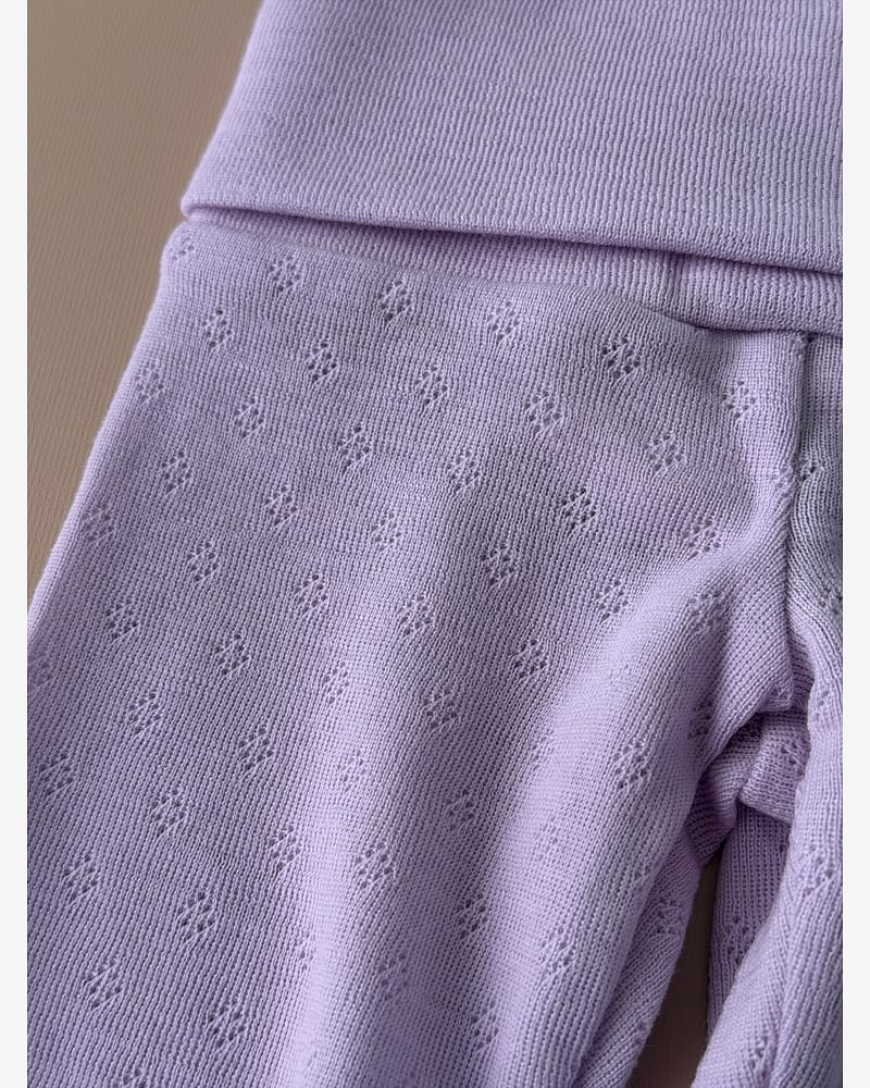 Ullbukse m/ dobbelt liv - 100% Merino, Pointelle | Ullongs