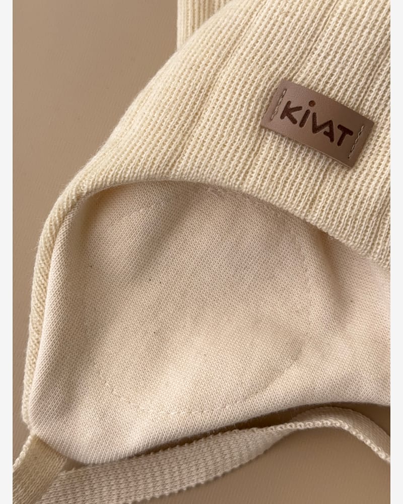 Knytelue Ull m/ Bomullsjersey fôr og Vindstopper | Ubehandlet Ull