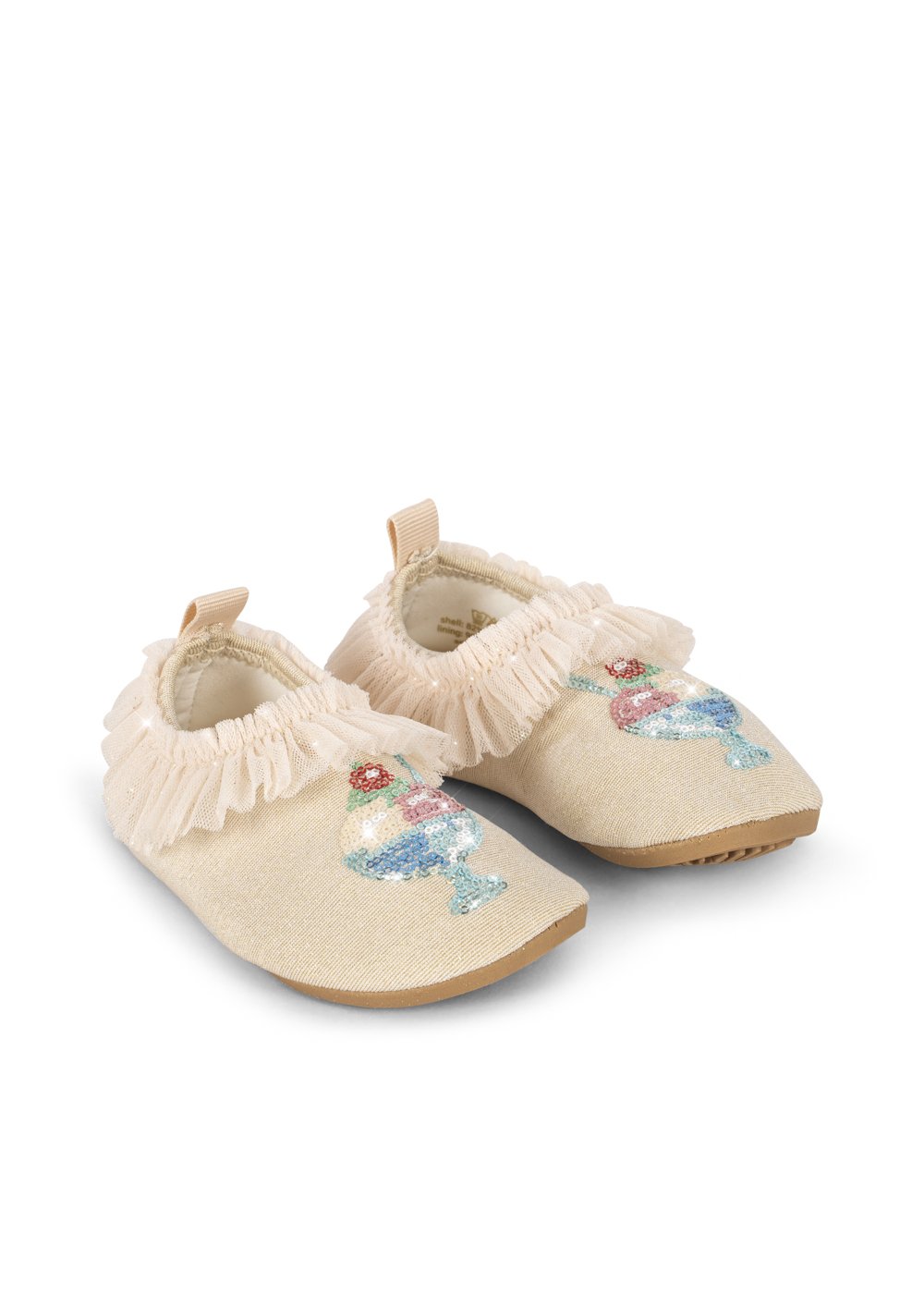 Badesko med Volang – Sklisikker Såle | Amandine Frill Shoes, Glitter - Rosewater