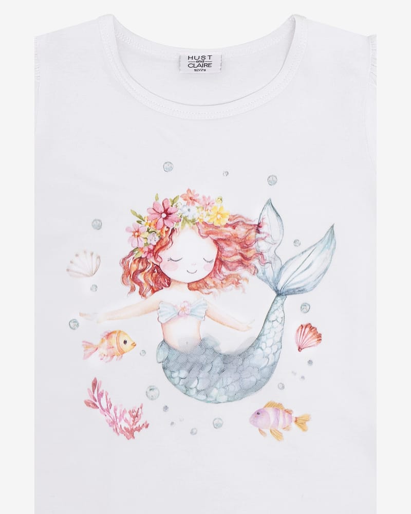 T-skjorte Barn M/ Glitter - Bomull, Elastan | HCAlma Mermaid