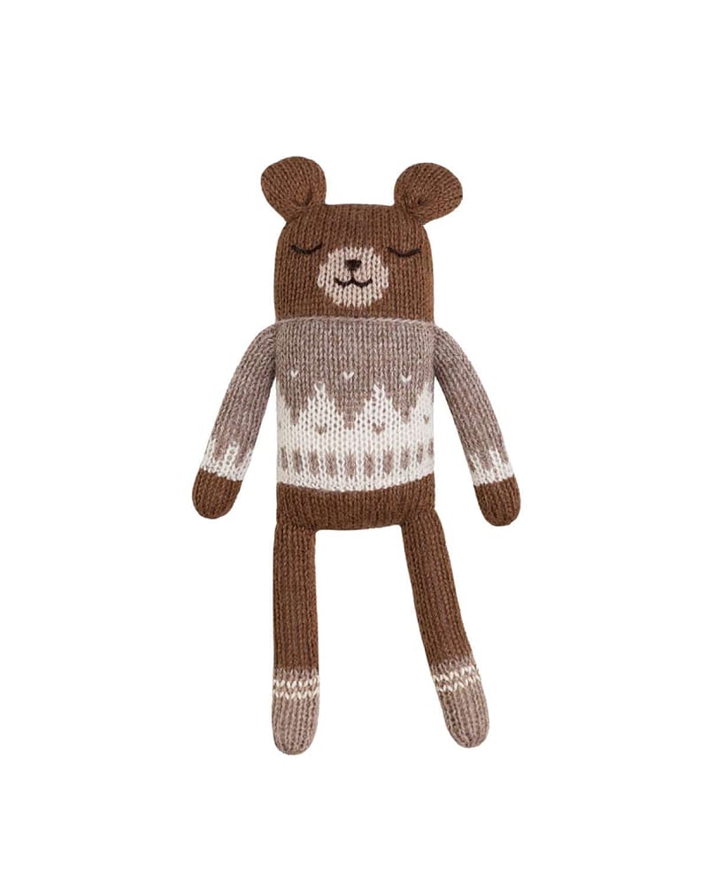 Kosebamse - Håndstrikket Alpakkaull | Teddy Knit Toy
