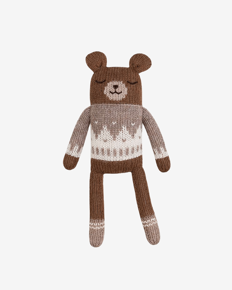 Kosebamse - Håndstrikket Alpakkaull | Teddy Knit Toy
