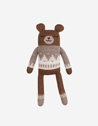 Kosebamse - Håndstrikket Alpakkaull | Teddy Knit Toy