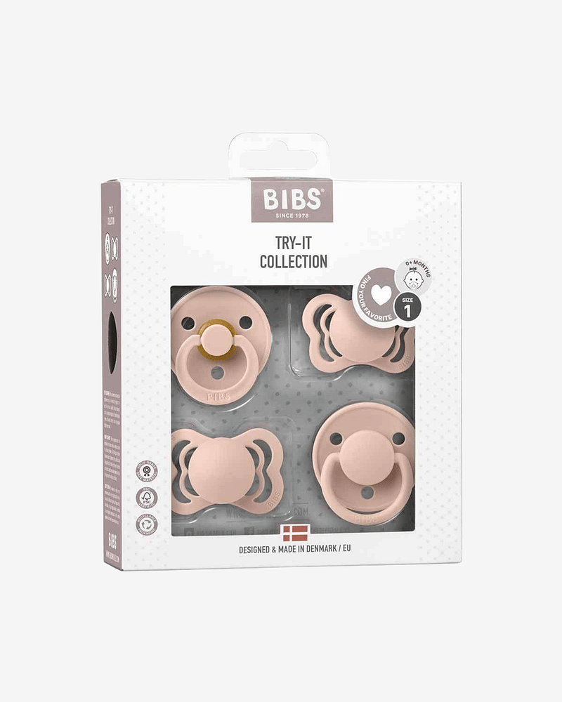 BIBS Try-it-Collection - Smokkepakke 4stk, Naturgummi | 0-6 mnd