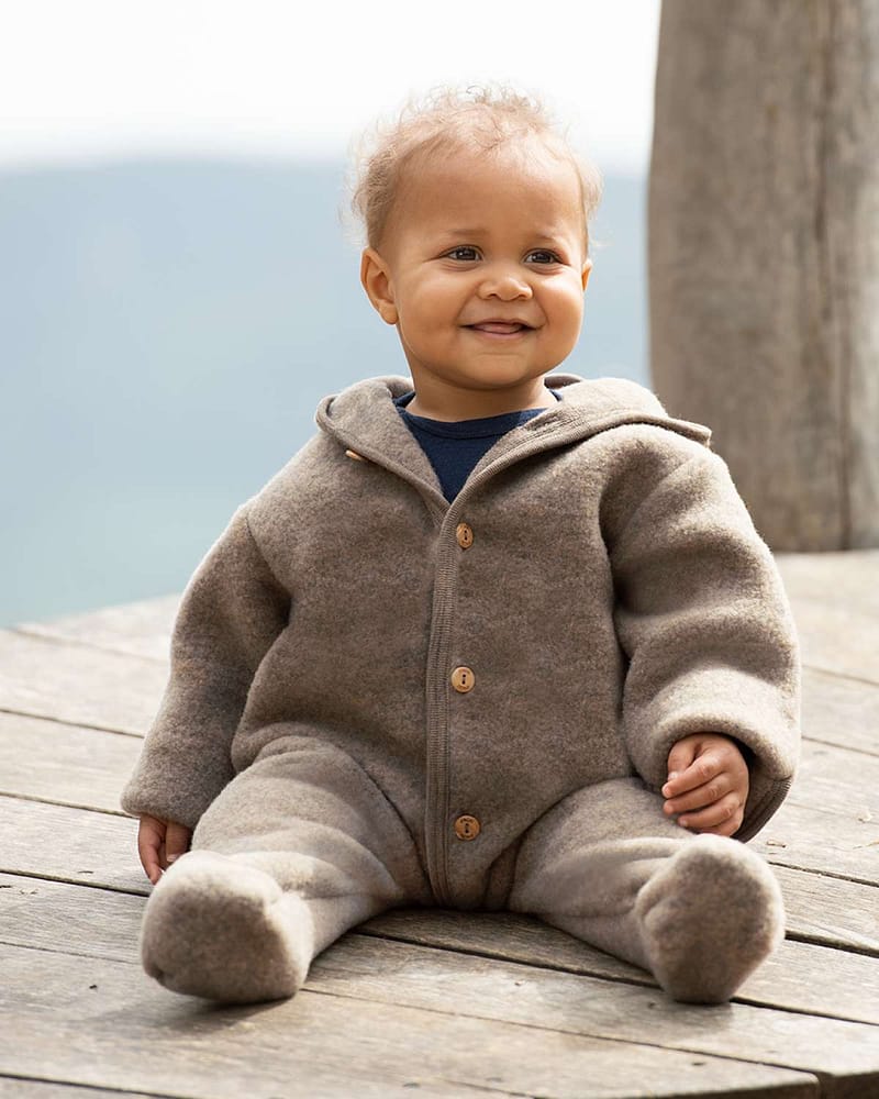 Ulldress i Ullfleece - Tykk, 100% Merino, Ubehandlet Ull | Hooded Overall
